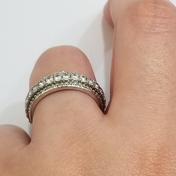 Gorgeous Double Layer Design Eternity Band - Picture 10 of 10